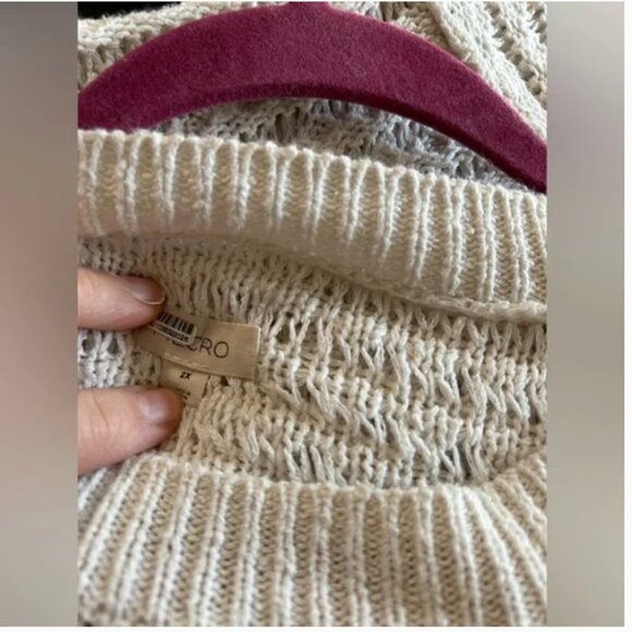 Anthropologie Pilcro knit distressed open stitch sweater size 2X - Picture 4 of 4
